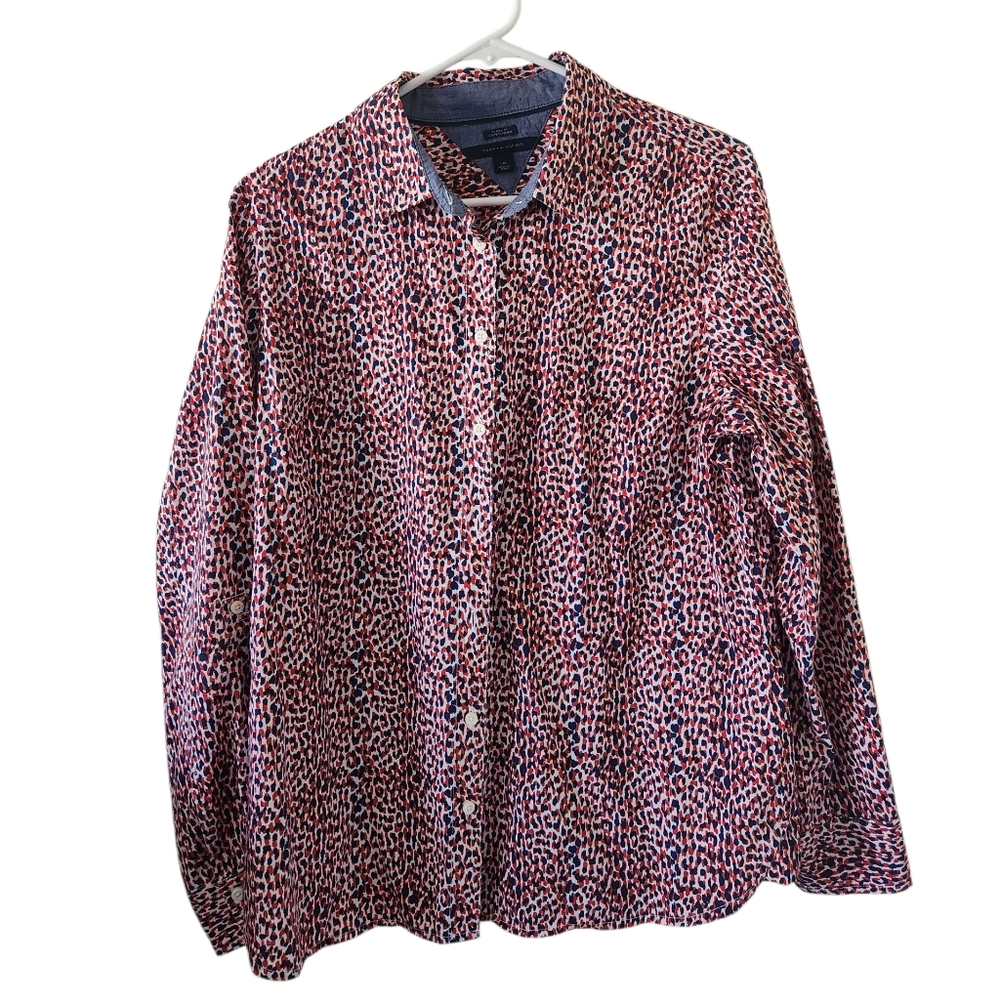 Tommy Hilfiger Red White & Blue Floral Button Down Shirt